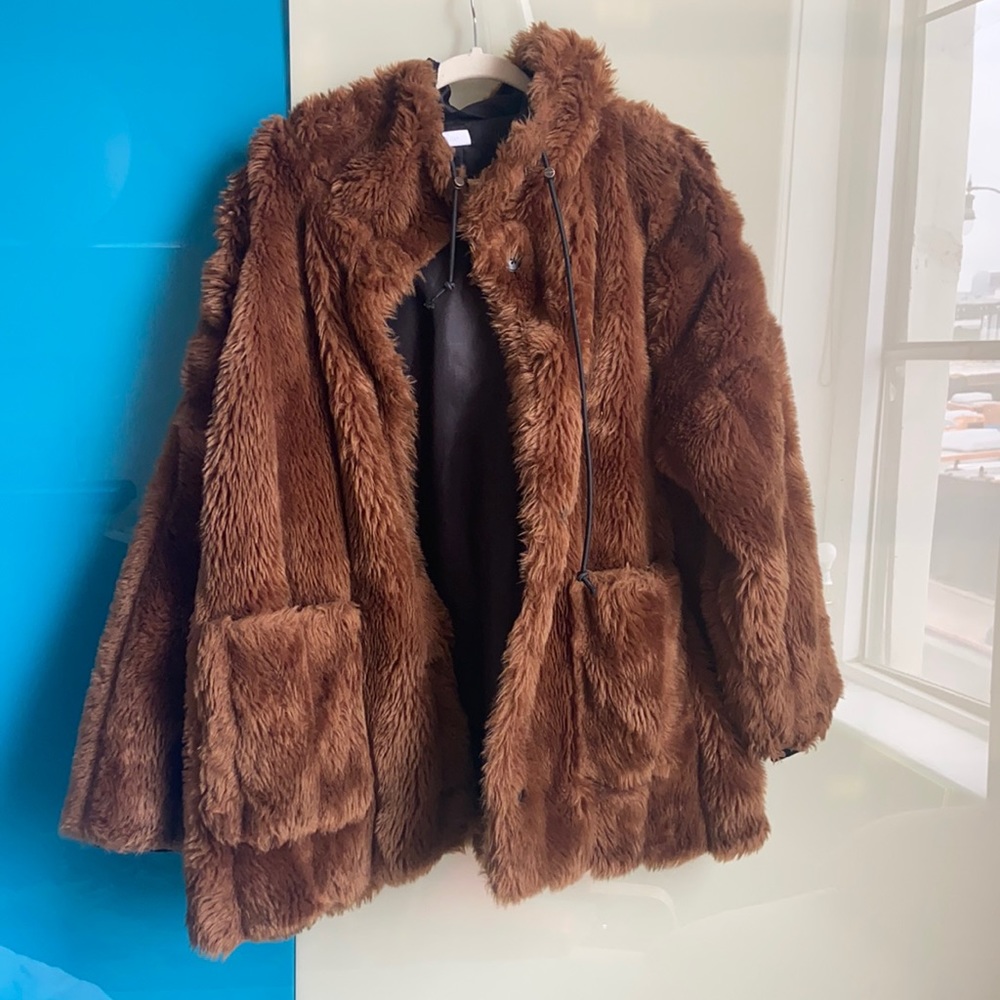 Suzanne Rae Faux Fur Hooded Coat